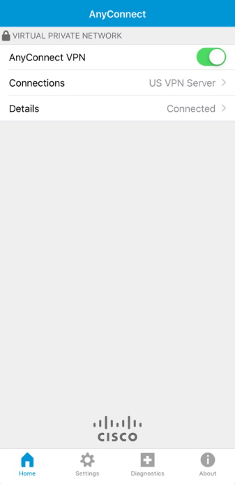 screenshot of Cisco AnyConnect